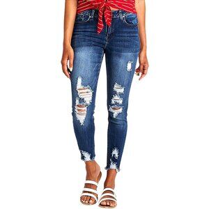 Resfeber Women's Ripped Stretch Distressed Boyfriend Jeans - Size 16